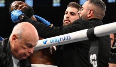 Joe George Jr. collapses in corner during fight vs. Atif Oberlton