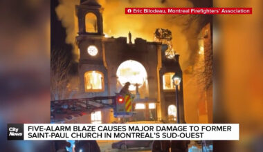 Five-alarm blaze causes major damage to Montreal church
