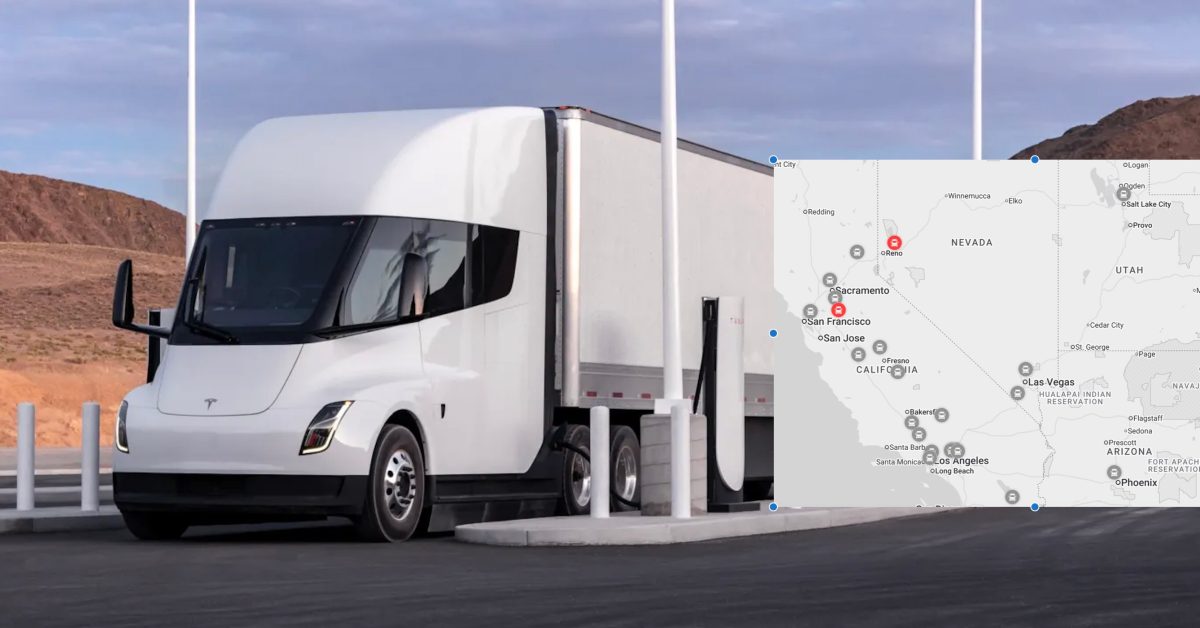 Tesla adds 64 Megacharger locations to map, revealing Semi truck charging routes