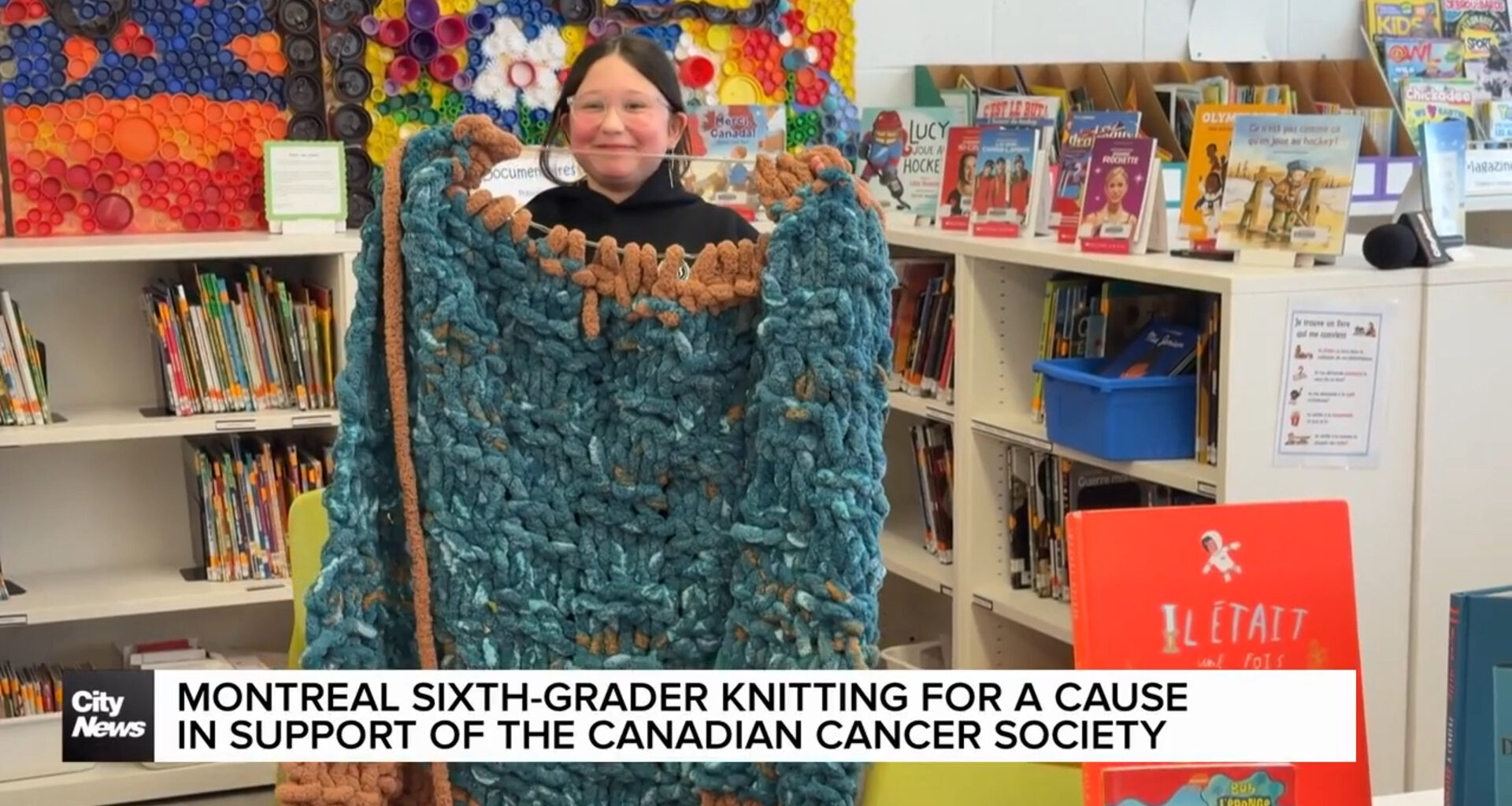 Montreal sixth-grader knitting for a cause