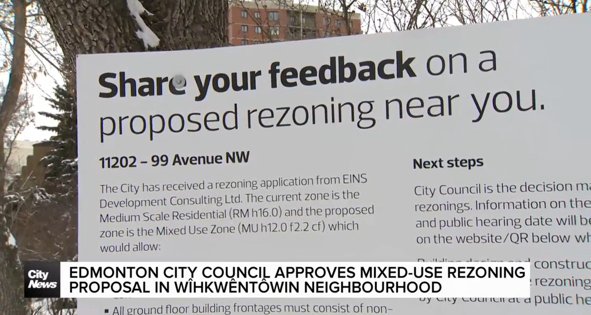 Edmonton city council approves mixed-use rezoning proposal in Wîhkwêntôwin
