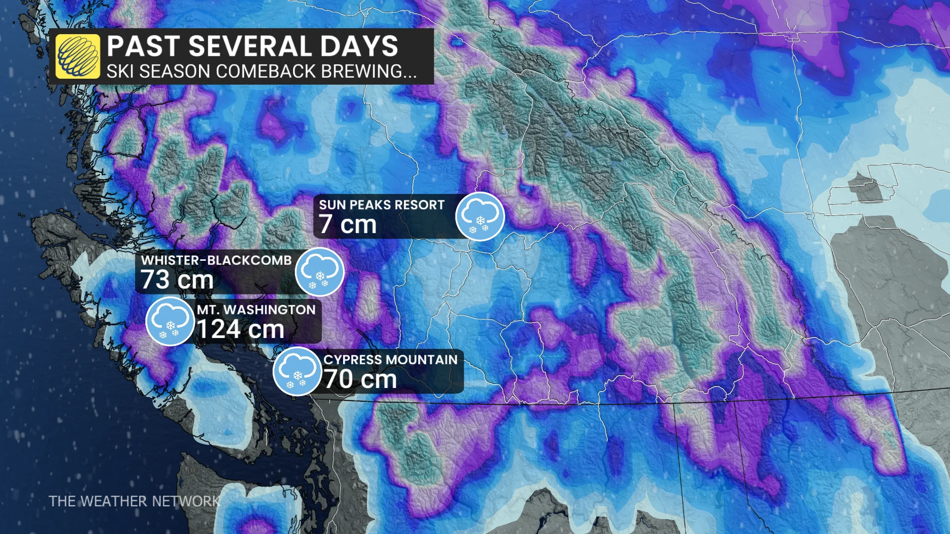 B.C. snow past several days