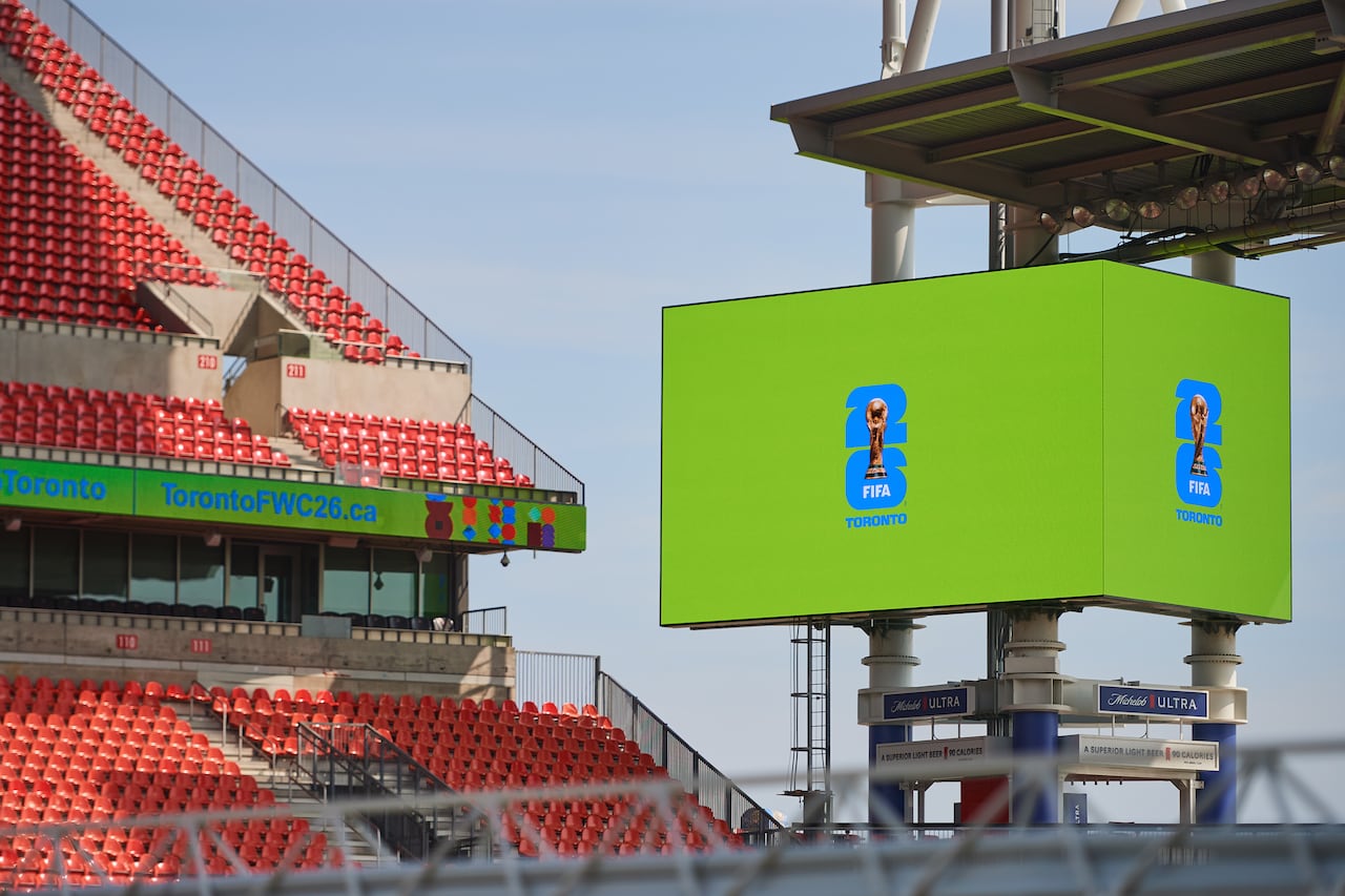 Field work continues at BMO Field as the City of Toronto and MLSE complete the first phase of upgrades in transforming the space into the 2026 World Cup ready Toronto Stadium in Toronto, on Tuesday, Sept. 23, 2025. THE CANADIAN PRESS/Sammy Kogan