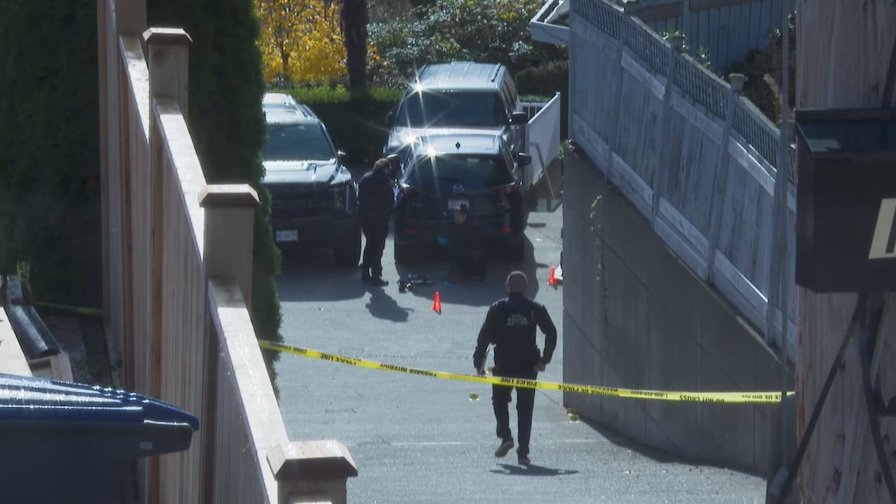 Surrey police investigate an extortion-related shooting in October 2025