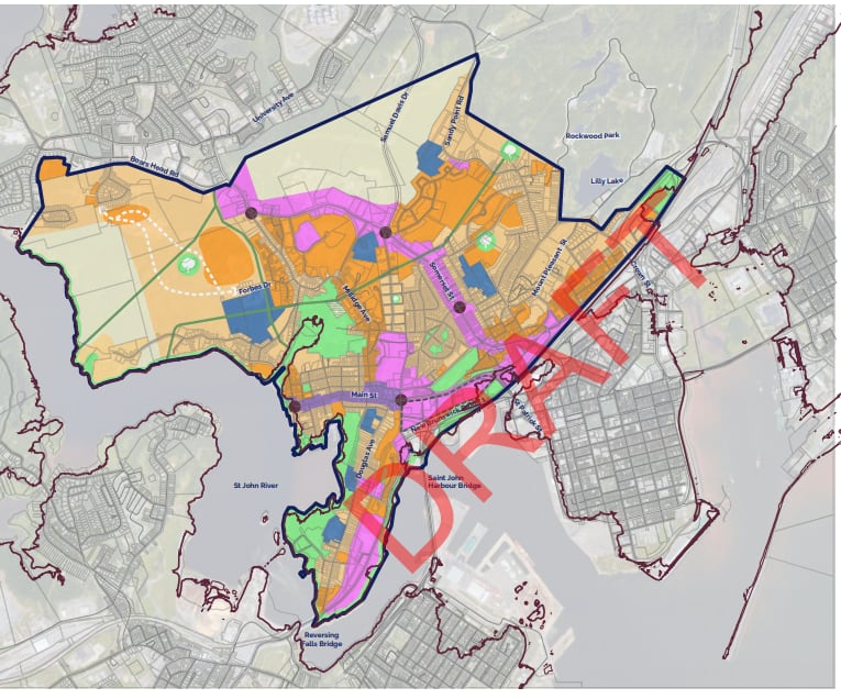 City planning map showing designation changes. 