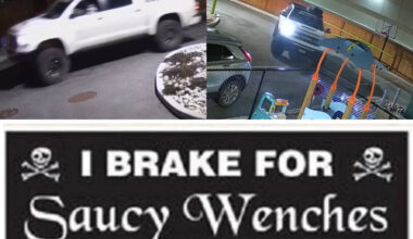 West Kelowna RCMP identify 'I brake for saucy wenches' driver