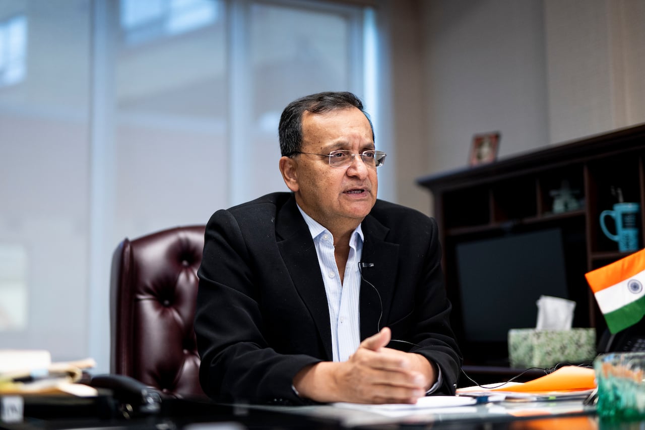 Dinesh Kumar Patnaik, High Commissioner for the Republic of India to Canada, seen during an interview at the High Commission of India in Ottawa, on Thursday, Oct. 16, 2025.