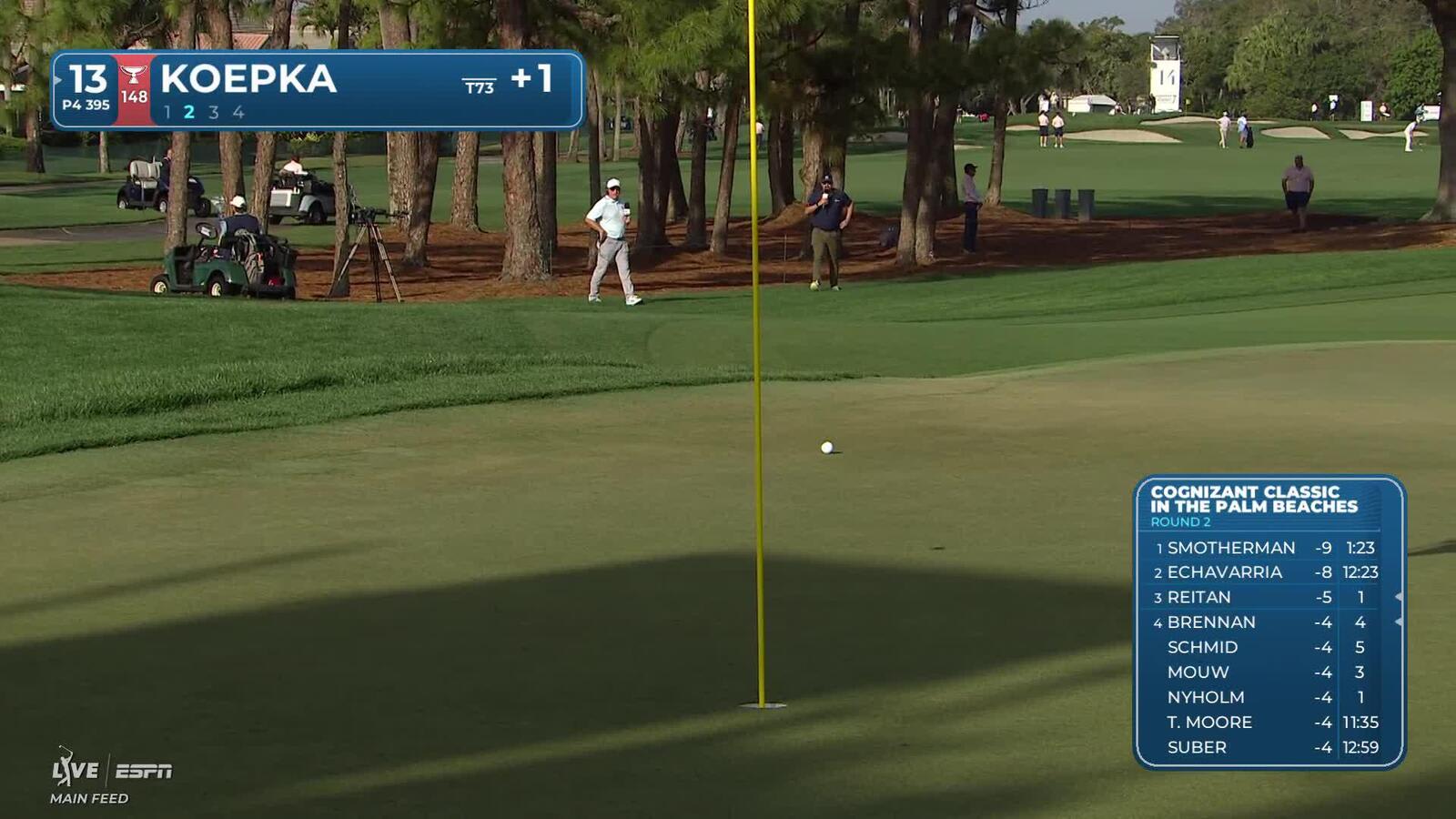 Brooks Koepka pours in 21-foot birdie putt on No. 13 at Cognizant Classic