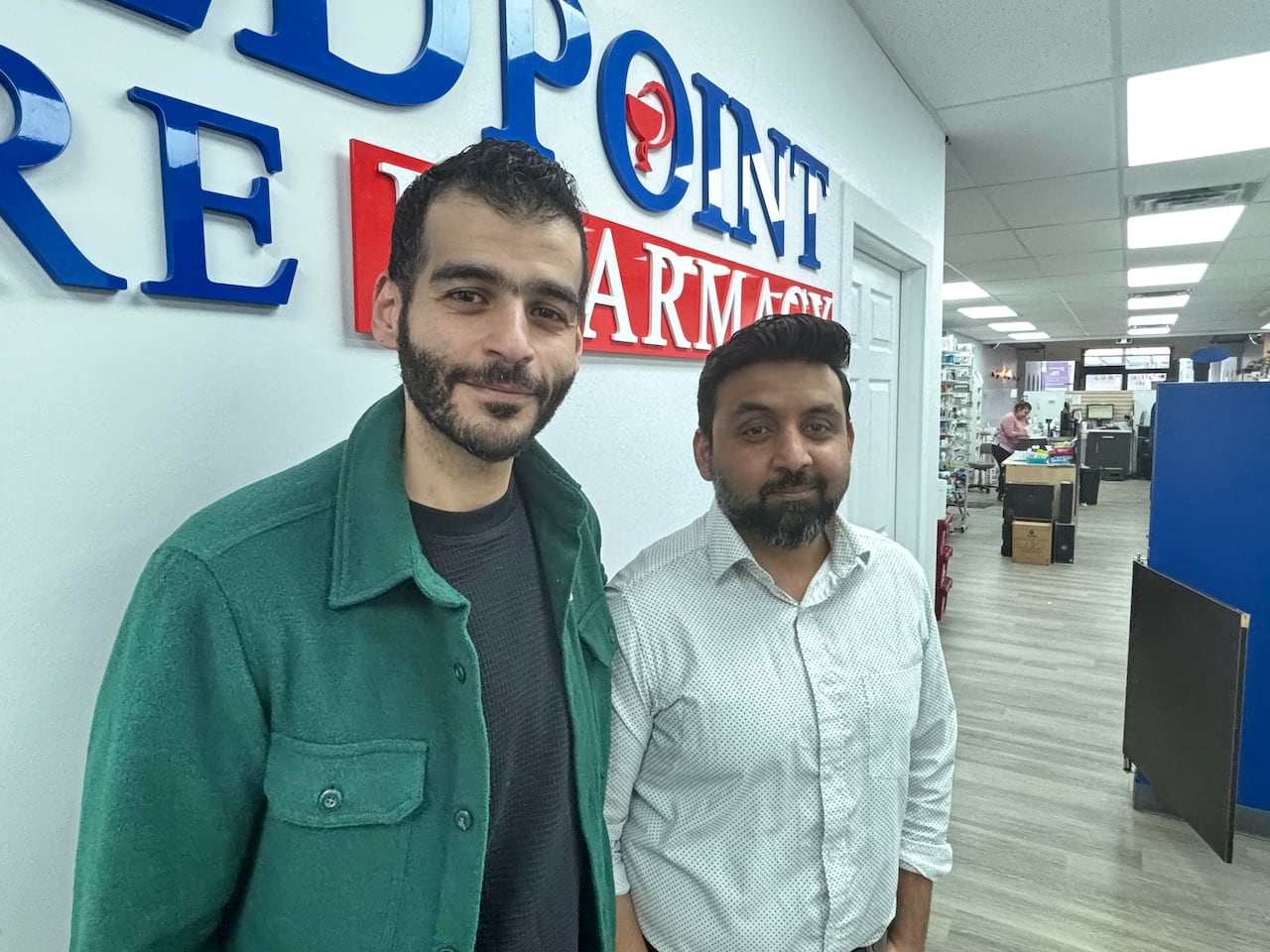 The pharmacists who co-own Medpoint Care Pharmacy on Dundas Nauman Shaikh, right, and Karim Ragheb say they're providing an essential service to a drug-using population in London's downtown.