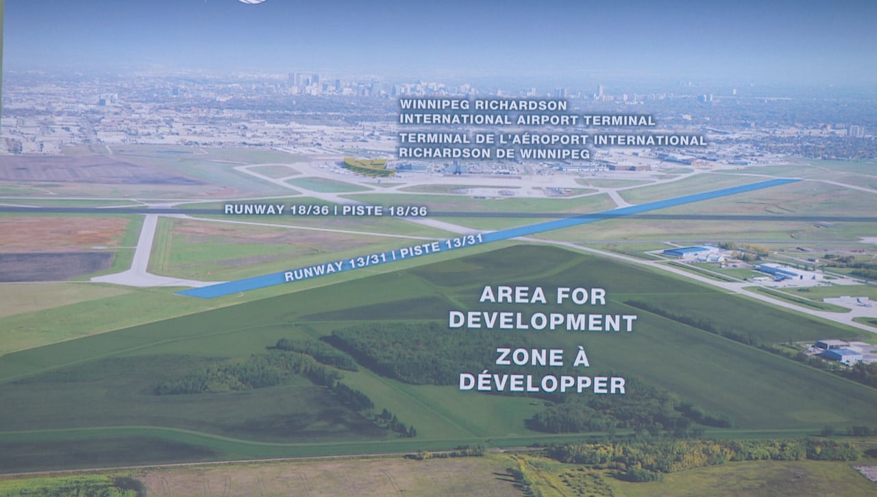 A map of land near Winnipeg's airport.
