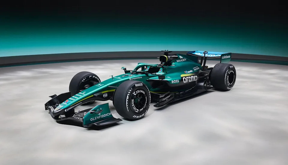 The car is visually striking but also has a different nose, side pods and engine cover to their rivals (Aston Martin F1)