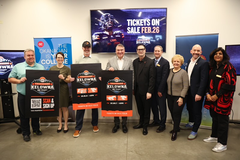 Okanagan College Announced As Presenting Sponsor For Touchdown Kelowna
