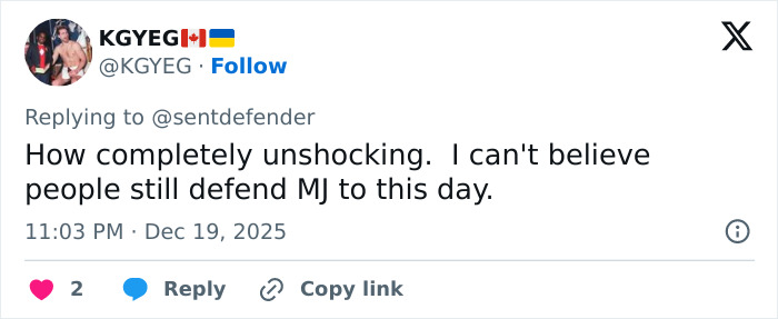 Screenshot of a social media reply discussing Michael Jackson’s chilling thoughts on children amid Epstein files mentions. Screenshot of a social media reply discussing Michael Jackson’s chilling thoughts on children amid Epstein files mentions.