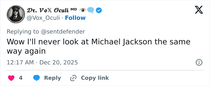 Screenshot of a social media post reacting to Michael Jackson’s chilling thoughts on children revealed in secret tapes. Screenshot of a social media post reacting to Michael Jackson’s chilling thoughts on children revealed in secret tapes.