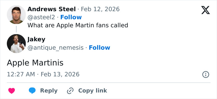 Screenshot of a social media post discussing fans of Gwyneth Paltrow’s nepo baby Apple Martin and cosmetic procedures. Screenshot of a social media post discussing fans of Gwyneth Paltrow’s nepo baby Apple Martin and cosmetic procedures.