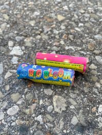 Unused fireworks on the street