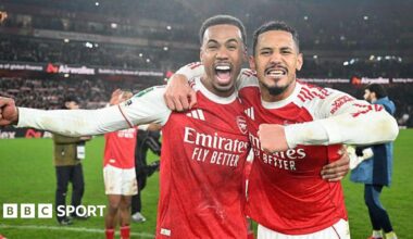 Arsenal's William Saliba and Gabriel