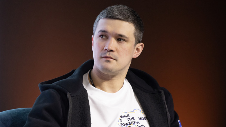 Ukrainian Defence Minister Mykhailo Fedorov speaks at the Innovation Education Conference in Kyiv, Ukraine in 2023