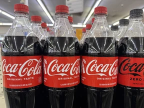 Bottles of Coca-Cola