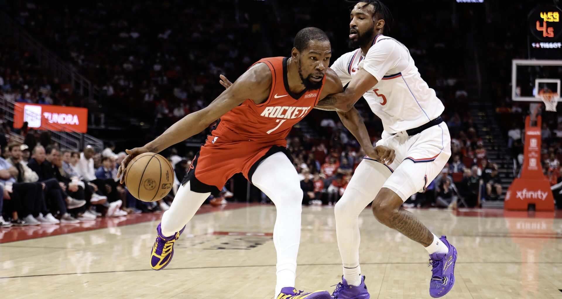 Kevin Durant Joins LeBron in NBA History, Excites Fans as Rockets Beat Kawhi Leonard, Clippers
