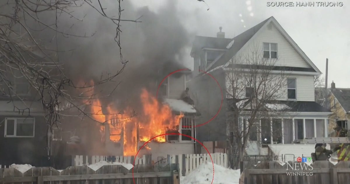 Horrifying escape from blaze caught on camera - CTV News