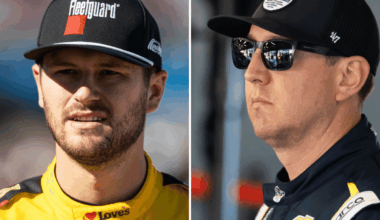 Denny Hamlin (L) and Noah Gragson (R)
