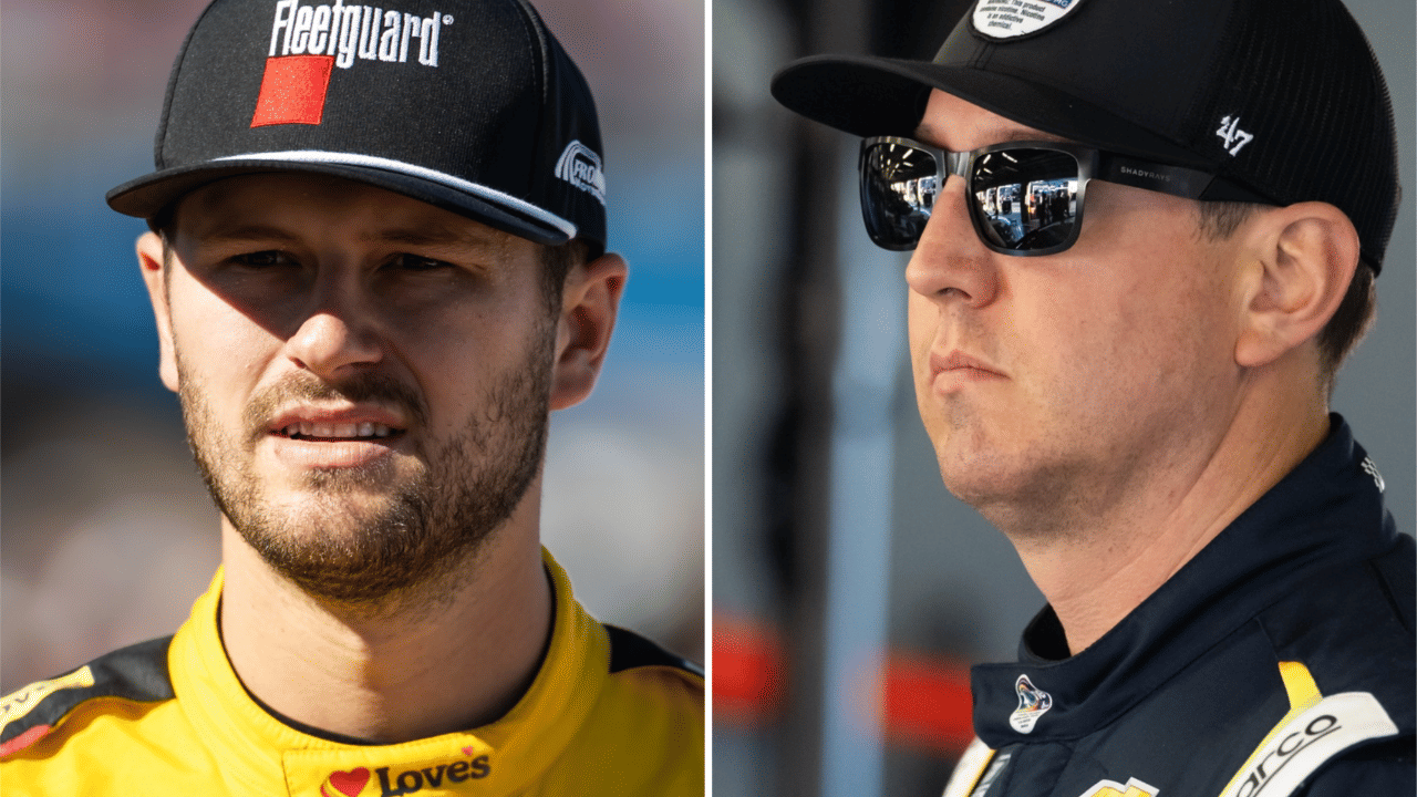 Denny Hamlin (L) and Noah Gragson (R)