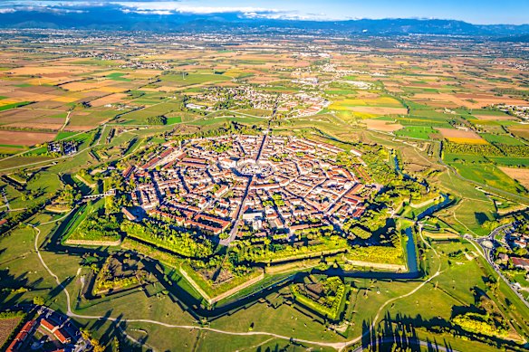 Italy’s fortfied late-Renaissance town of Palmanova is UNESCO World Heritage-listed.