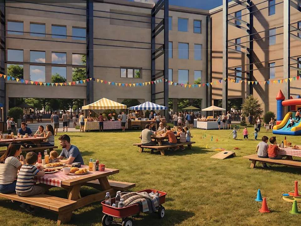 The Empress Theater's façade will be propped up by supporting structures while the site will be transformed into an outdoor community space in Montreal's west end.
