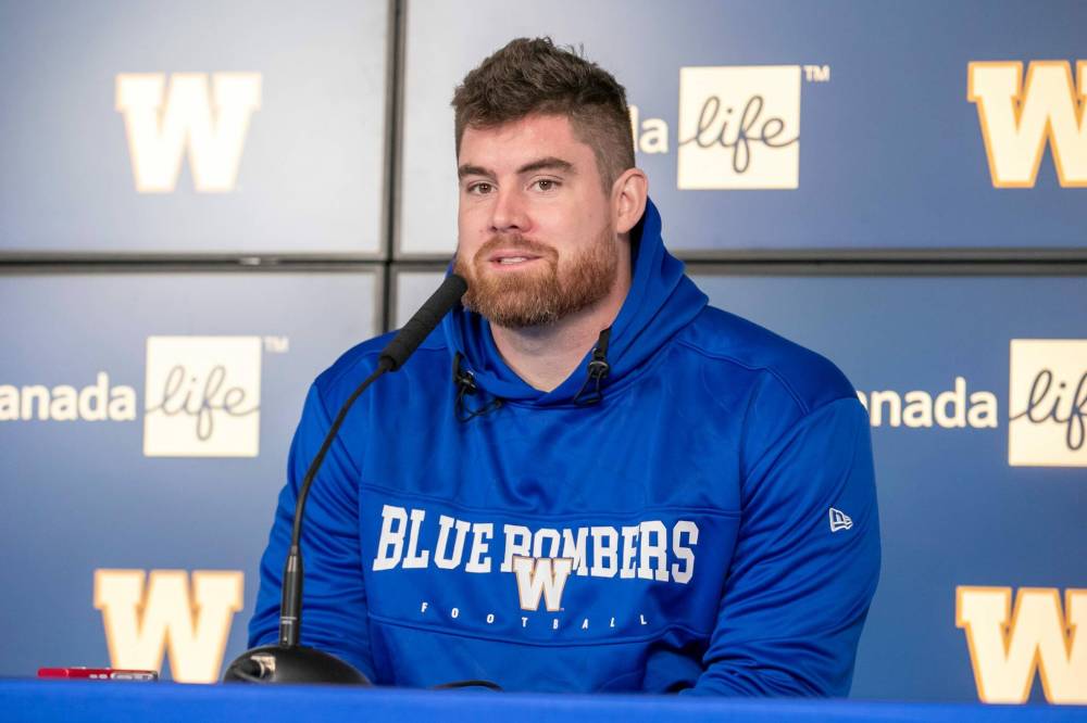 BROOK JONES / FREE PRESS
Defensive lineman Jake Ceresna inked a two-year deal with the Winnipeg Blue Bombers on Feb. 2, hours after the free agency tampering window opened.