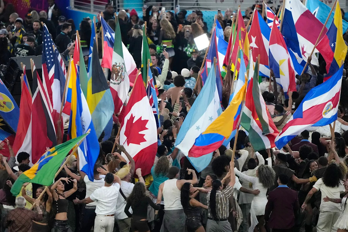 Super Bowl 2026 halftime features Canada shoutout and a waving flag: 'Bad Bunny is Canada down,' viewers say