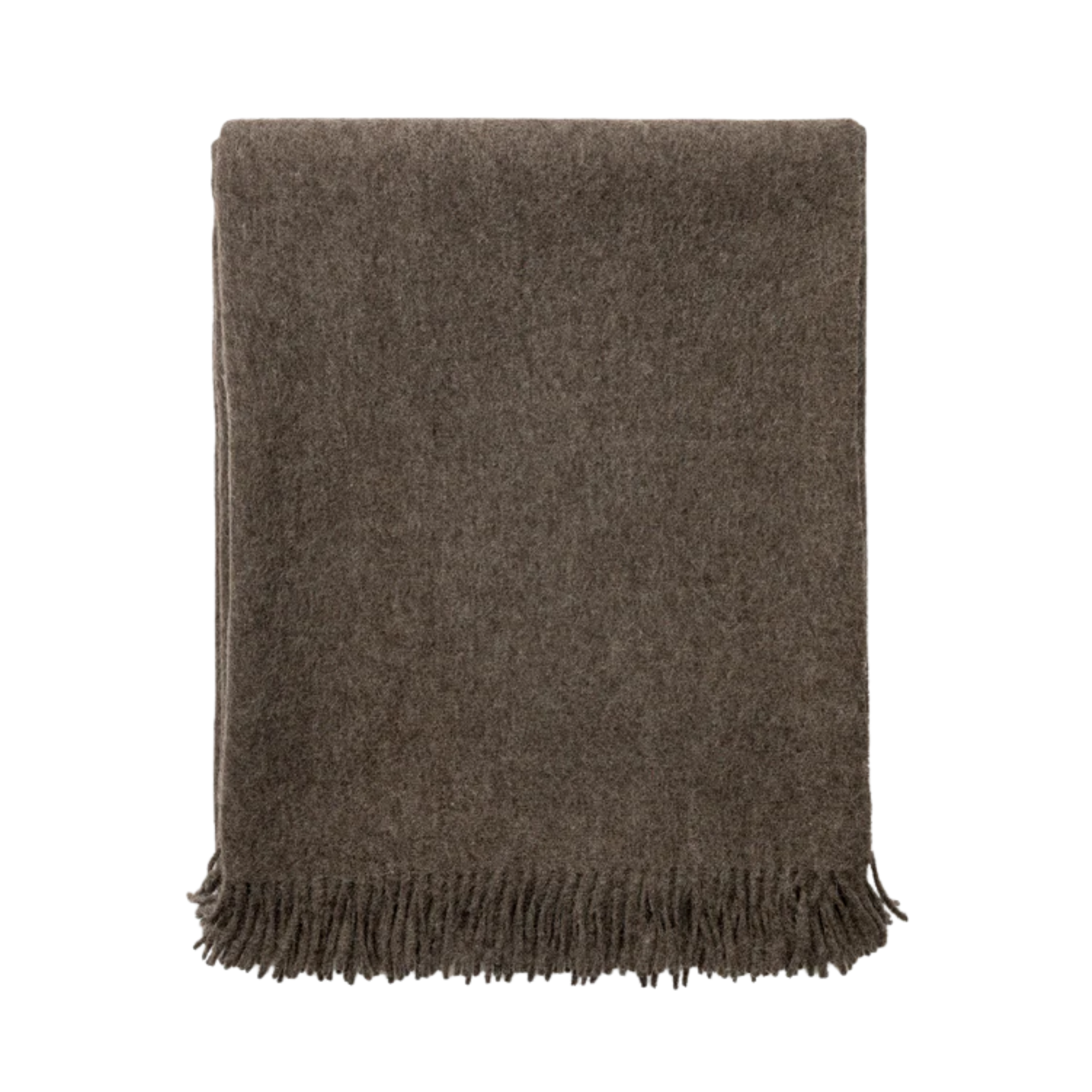 a brown throw blanket with fringe on the end