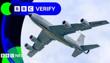BBC Verify: More US military flights seen over Europe as images show fortification at Iran facility