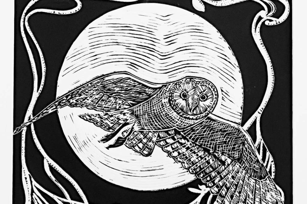 Tashi Draper&rsquo;s Barn Owl Under a Full Moon. (Submitted/Pearl Ellis Gallery)