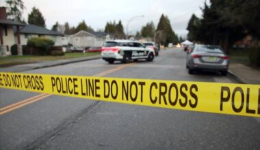 The ongoing extortion crisis is hurting Canada&rsquo;s global brand, this writer says. Seen here are police on scene at an extortion-related shooting in North Delta on Jan. 7, 2026. (1st Due Media/contributed photo)