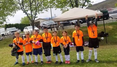 South Cariboo Minor Soccer Association players celebrate in May 2022. The league is now looking for coaches and referees for the 2026 season, as well as volunteers willing to help out at special events. (South Cariboo Minor Soccer)
