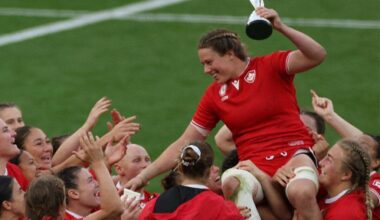 Sophie de Goede, an Oak Bay High graduate and the 2025 World Rugby Women&rsquo;s 15s Player of the Year, appeared on the Jan. 29 episode of Dragons&rsquo; Den seeking $250,000 on behalf of Rugby Canada ahead of the 2025 Rugby World Cup. (Photo courtesy of Rugby World Cup)