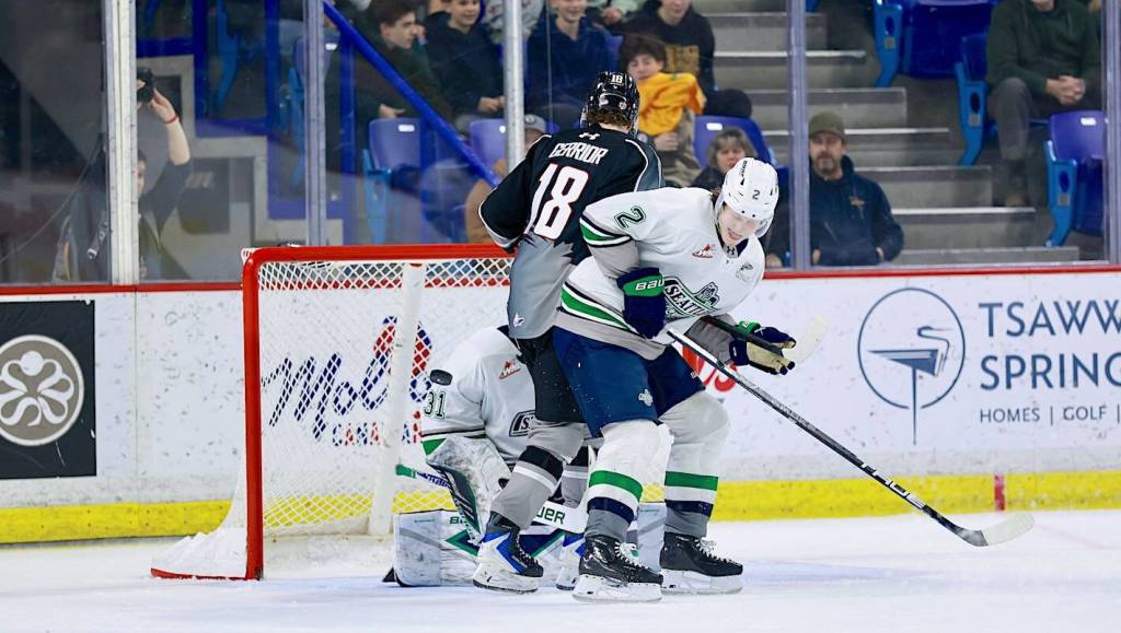 Giants fell 3-1 to Seattle on Monday. (Rob Wilton, Vancouver Giants/Special to Langley Advance Times)