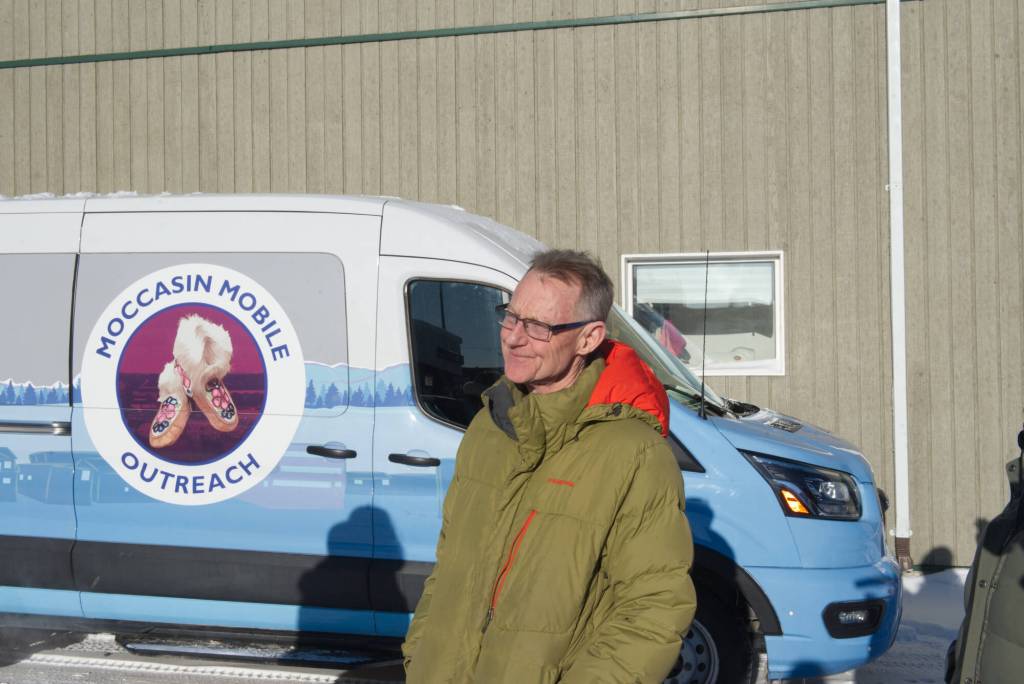 Yukon MP Brendan Hanley announces federal funding on Feb. 17 for two Yukon projects supporting addiction and recovery services, including $45,000 for the Council of Yukon First Nations&rsquo; Moccasin Mobile Outreach Van. (Jake Howarth/Yukon News)