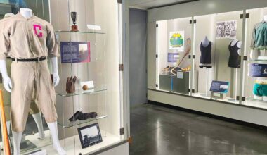 A new exhibition at the Museum of Surrey showcases the history of amateur sport in the city. The display cases offer a soft launch for the forthcoming Surrey Sports Hall of Fame. The Hall will name its inaugural class this June. Seen at left is a Cloverdale baseball uniform from 1933. The uniform, a gift to the Surrey Heritage Collection from Helen Matson, was worn by Edgar Siddal in the &rsquo;30s. The team was sponsored by Cloverdale General Stores. Cloverdale won the league championship in 1933. (Photo: Malin Jordan / Cloverdale Reporter)