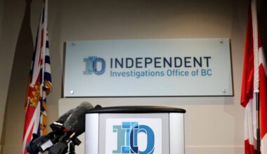 The Independent Investigations Office of B.C.&rsquo;s head office in Surrey on Sept. 26, 2025. (Anna Burns/ Surrey Now-Leader)