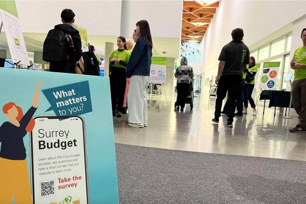 All told, 2,152 online surveys were filled out, 747 people attended open houses and 44 got involved in focus groups in Surrey&rsquo;s 2026 budget engagement campaign. (photo surrey.ca)
