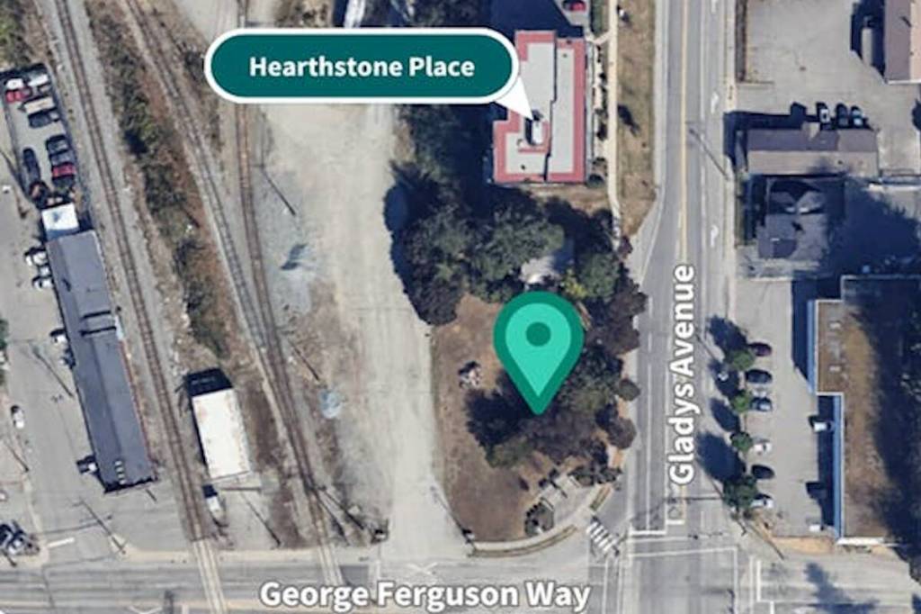 A supportive-housing project at Gladys Avenue and George Ferguson Way in Abbotsford – adjacent to the existing Hearthstone building – is nearing final approval. (BC Housing graphic)