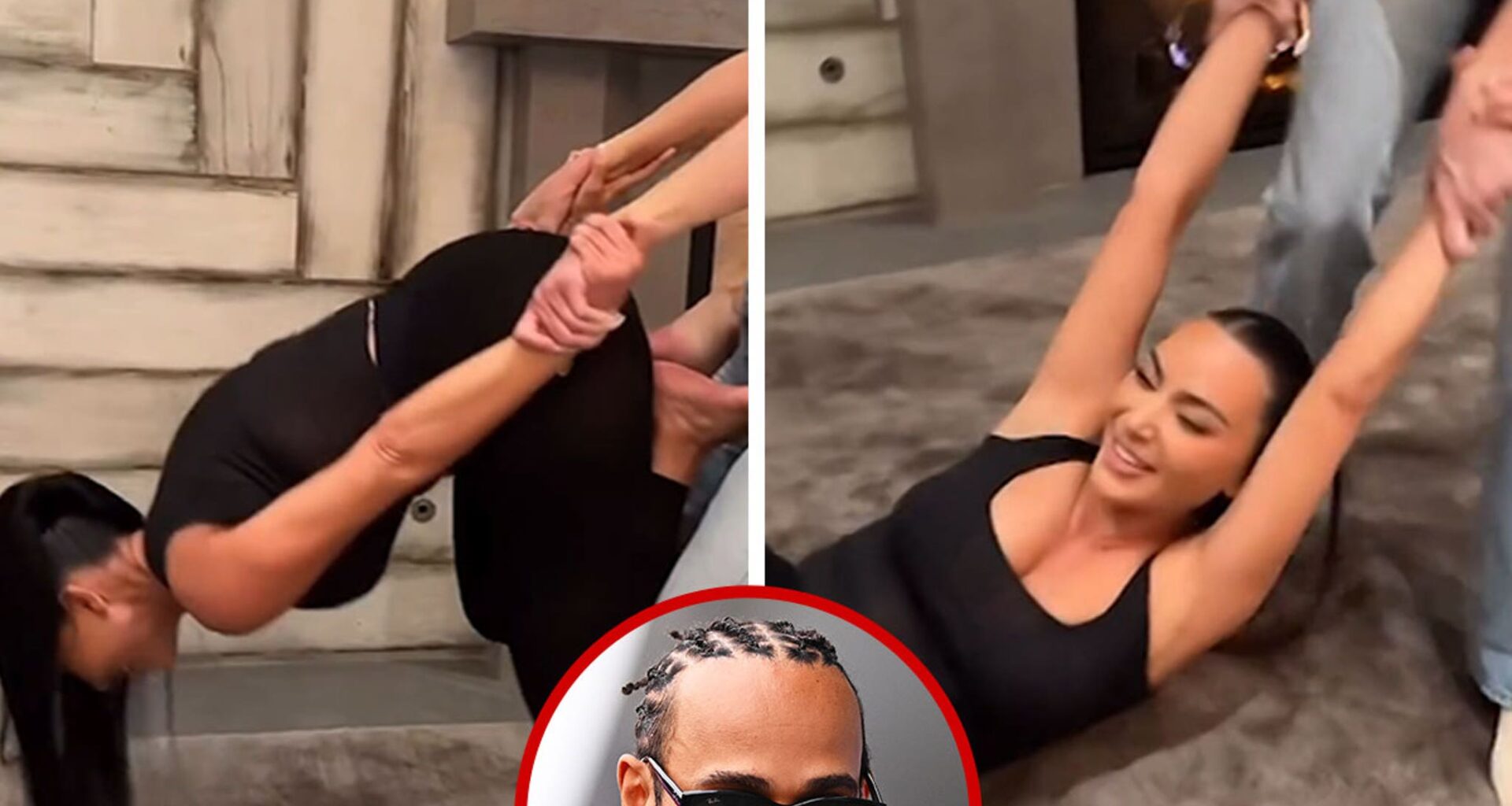 Lewis Hamilton Heard in Background at Recent Kim, Khloé & Kylie Gathering