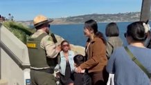 A park ranger confronted the mother of children he saw harassing sea lions on the beach, Sunday. The family was ordered to leave, La Jolla, Calif., February 23, 2026.