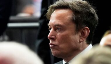 FILE - Elon Musk attends a memorial for conservative activist Charlie Kirk, Sunday, Sept. 21, 2025, at State Farm Stadium in Glendale, Ariz. (AP Photo/Julia Demaree Nikhinson, File)