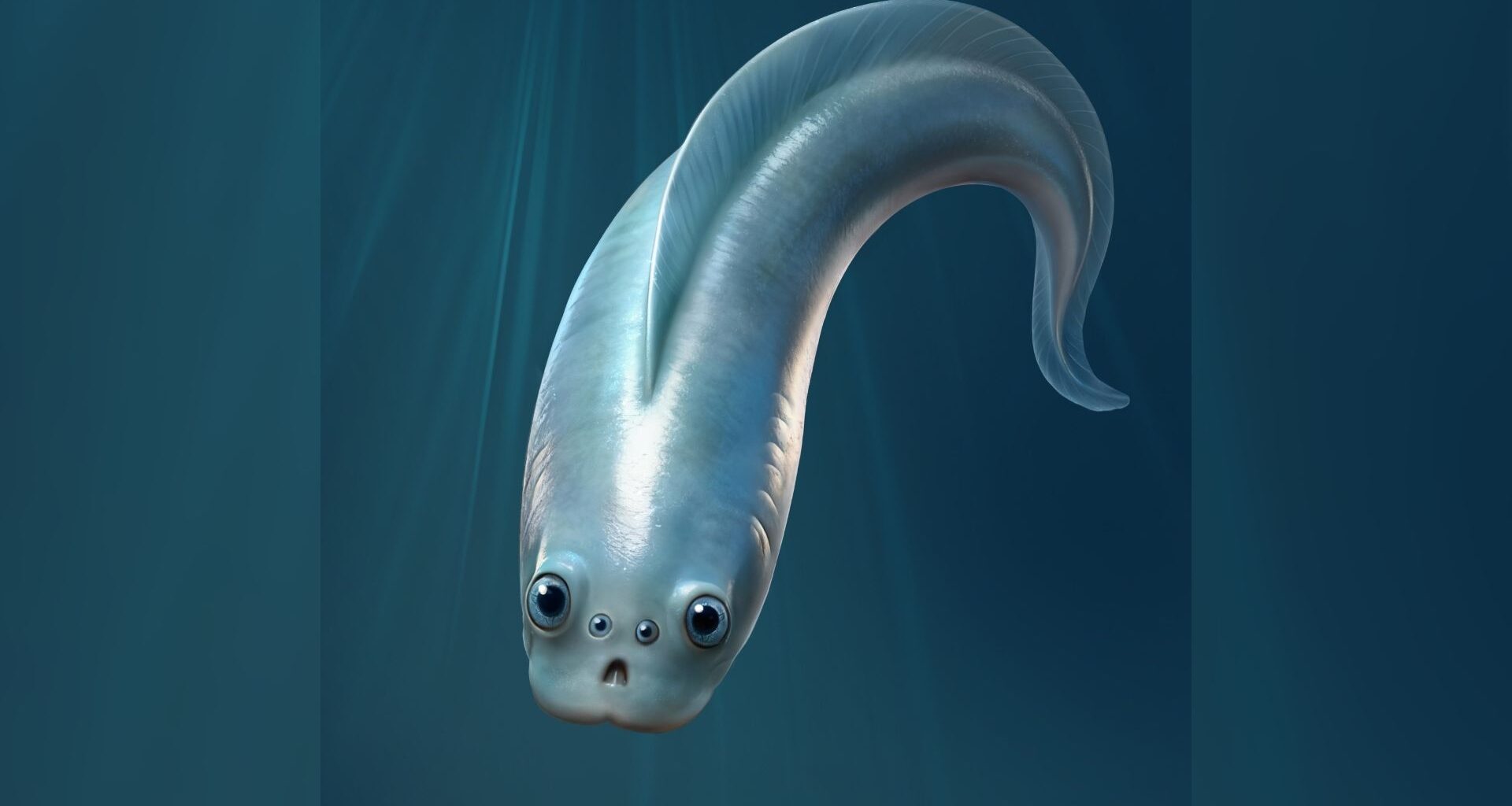 An artist's reconstruction of a myllokunmingid with four eyes.