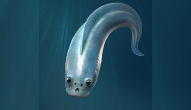 An artist's reconstruction of a myllokunmingid with four eyes.