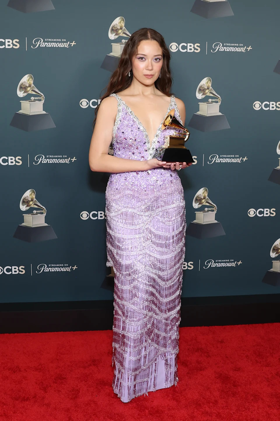 LOS ANGELES, CALIFORNIA - FEBRUARY 01: Laufey, winner of the Best Traditional Pop Vocal Album for “A Matter Of Time”, poses in the press room during the 68th GRAMMY Awards at Crypto.com Arena on February 01, 2026 in Los Angeles, California. (Photo by Leon Bennett/Getty Images for The Recording Academy)