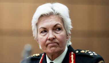 Chief of the Defence Staff Gen. Jennie Carignan waits to appear before the Standing Committee on National Defence (NDDN) on Parliament Hill in Ottawa, on Monday, Oct. 27, 2025. THE CANADIAN PRESS/Spencer Colby